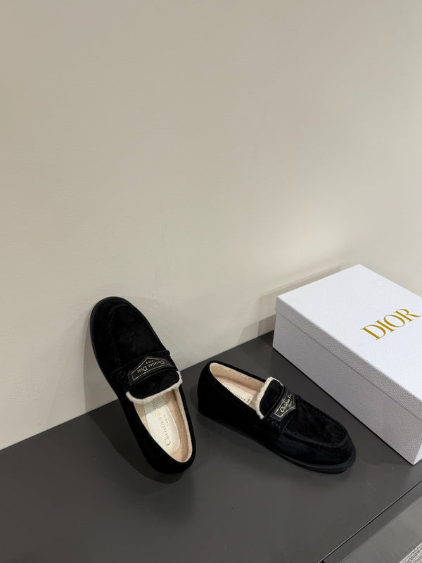 CD Loafers In Black Suede And Fleece Lining 109293