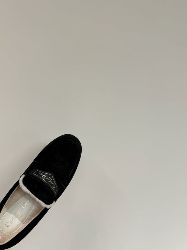 CD Loafers In Black Suede And Fleece Lining 109293