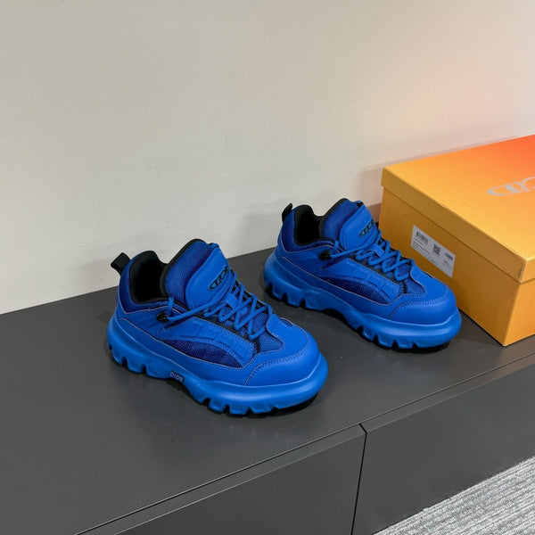 CD Sneaker In Deep Blue Calfskin And Mesh Fabric  109250