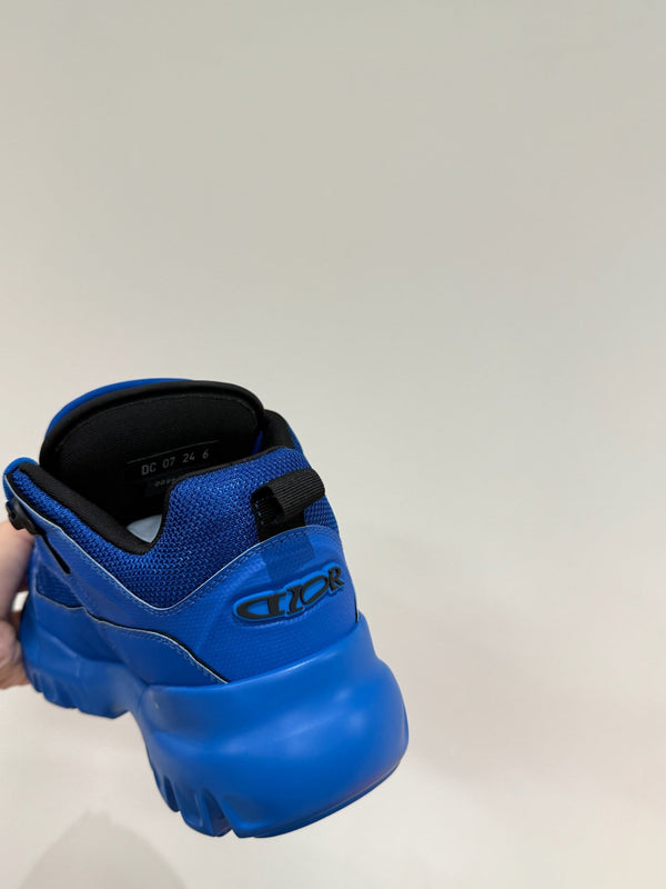 CD Sneaker In Deep Blue Calfskin And Mesh Fabric  109250