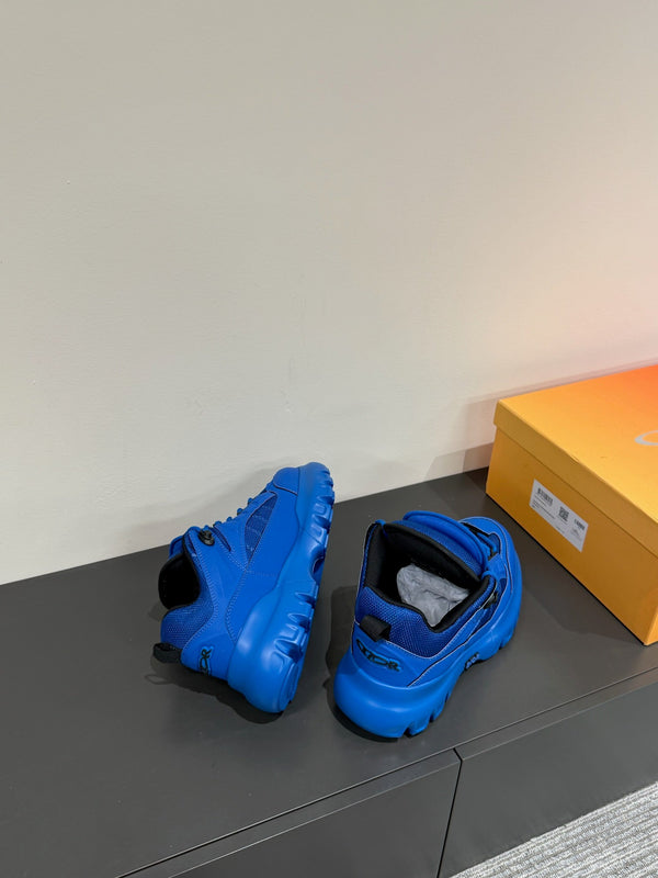 CD Sneaker In Deep Blue Calfskin And Mesh Fabric  109250