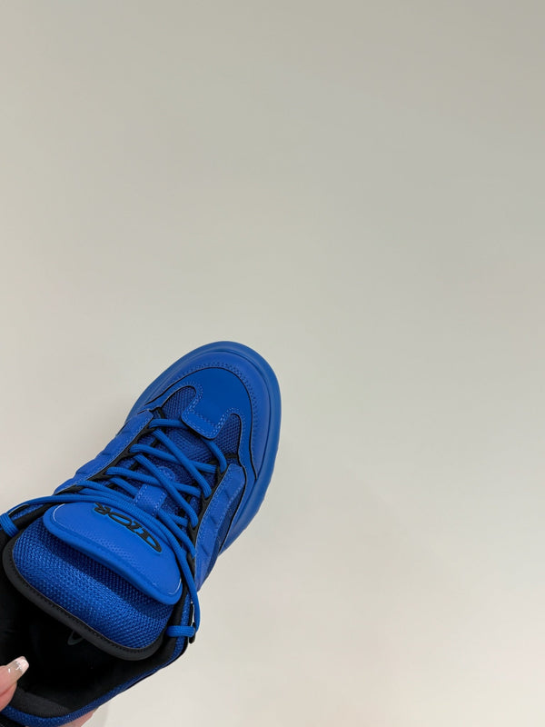 CD Sneaker In Deep Blue Calfskin And Mesh Fabric  109250