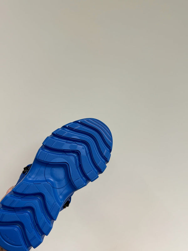 CD Sneaker In Deep Blue Calfskin And Mesh Fabric  109250