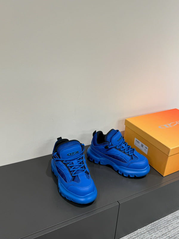 CD Sneaker In Deep Blue Calfskin And Mesh Fabric  109250