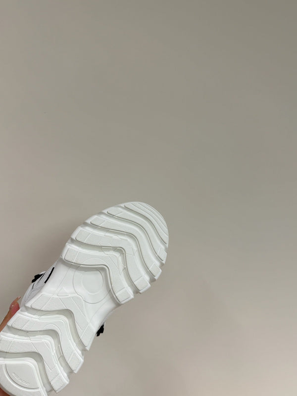 CD Sneaker In White Calfskin And Mesh Fabric 109256