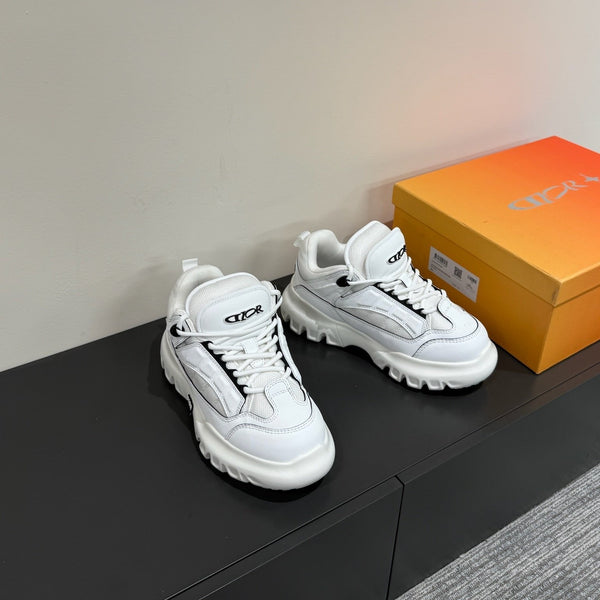 CD Sneaker In White Calfskin And Mesh Fabric 109256