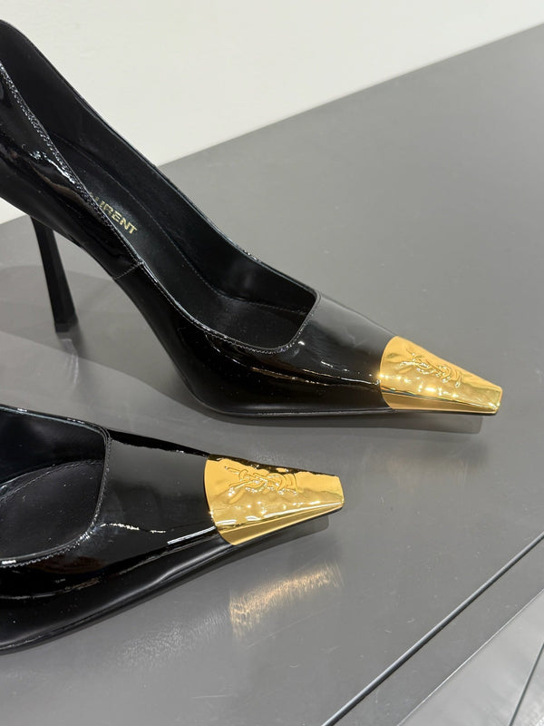 JEANNE HIGH PUMPS IN BLACK PATENT CALFSKIN