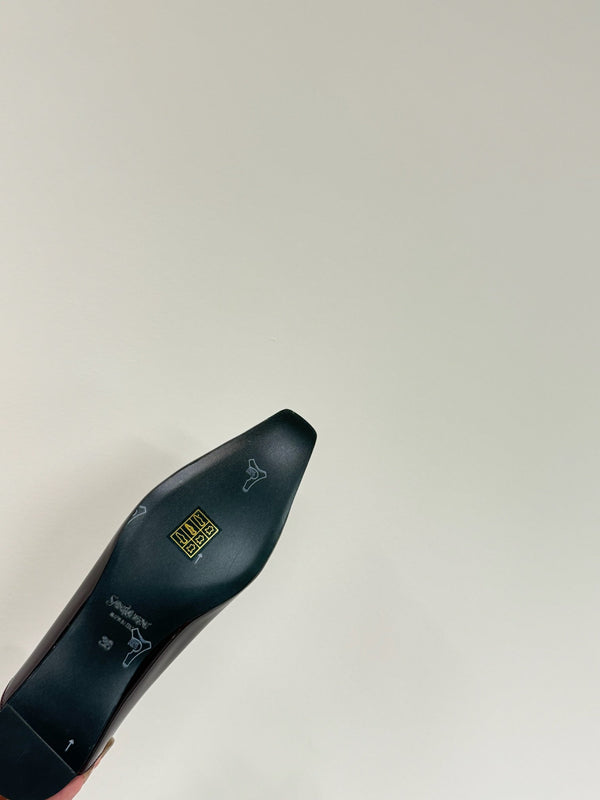 POPPY BALLET FLATS IN GARNET RED GLOSSY LAMBSKIN