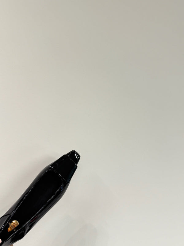 POPPY BALLET FLATS IN BLACK GLOSSY LAMBSKIN