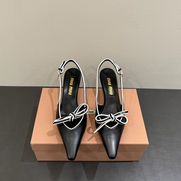 Miu slingback pump black leather