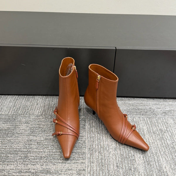 Miu short boots brown cowhide 417981