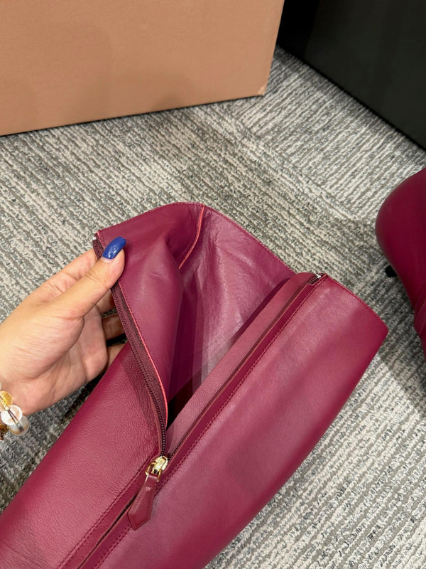 Miu 40 knee high boots berry cowhide