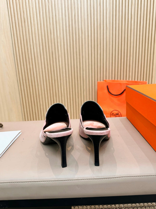 HEDEN MULE 80 LIGHT PINK SUEDE