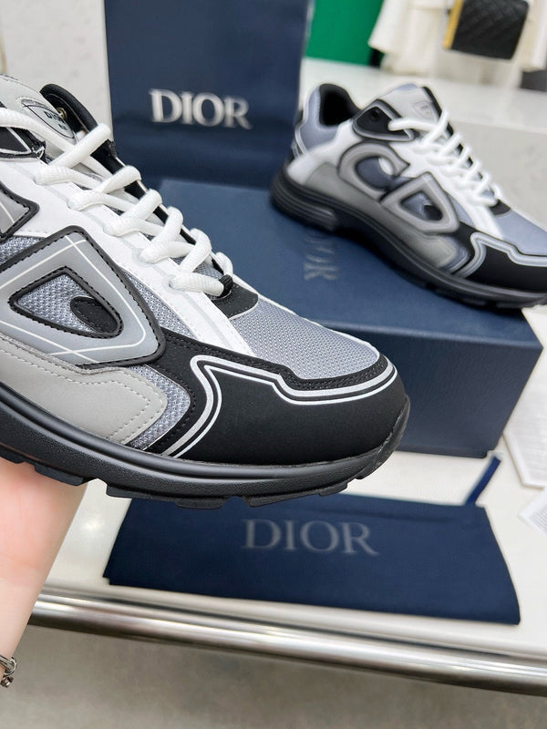 CD B30 SNEAKER BLACK AND GRAY MESH FABRIC