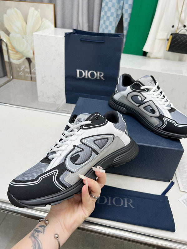 CD B30 SNEAKER BLACK AND GRAY MESH FABRIC