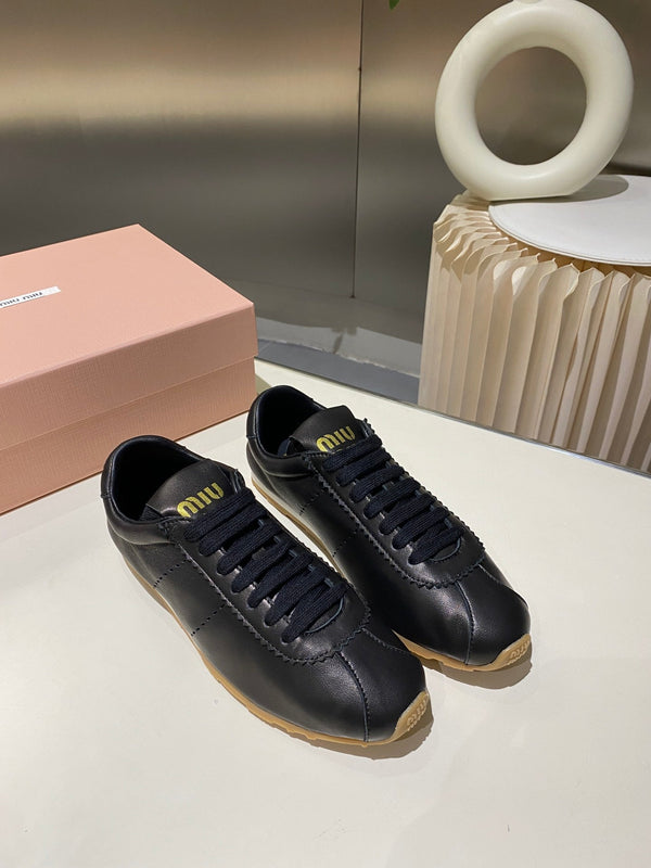 Miu Sneakers Black Lambskin
