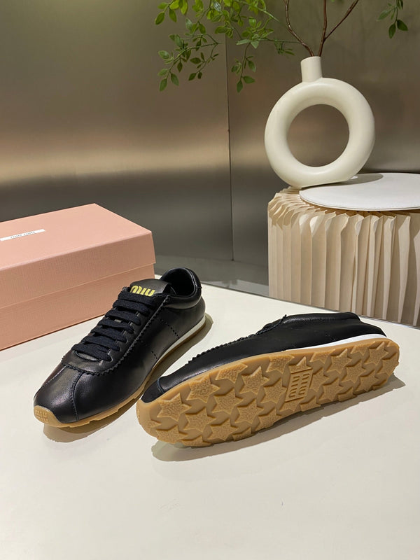 Miu Sneakers Black Lambskin