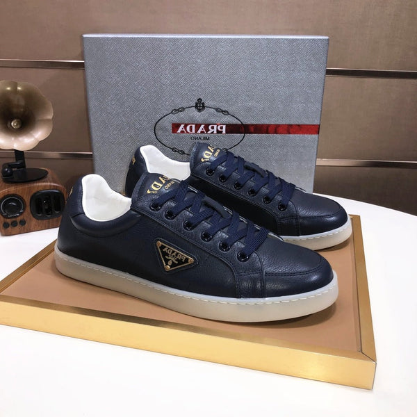 SCARPE DA TENNIS PRA IN PELLE DI VITELLO BLU NAVY