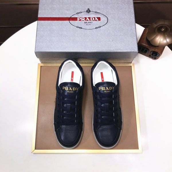 PRA TRAINER SHOES NAVY BLUE CALFSKIN