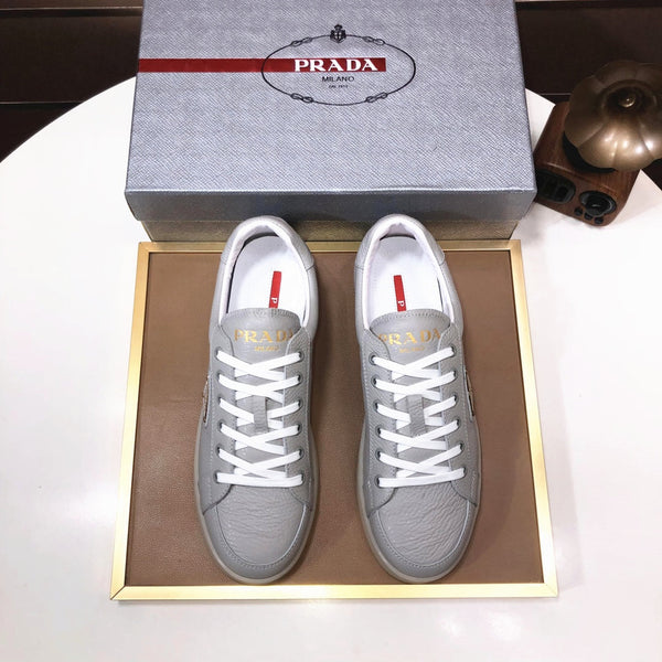 PRA TRAINER SHOES LIGHT GREY CALFSKIN