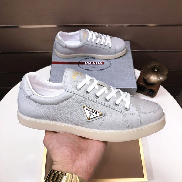 PRA TRAINER SHOES LIGHT GREY CALFSKIN