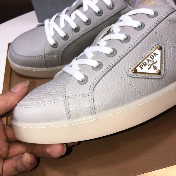 PRA TRAINER SHOES LIGHT GREY CALFSKIN