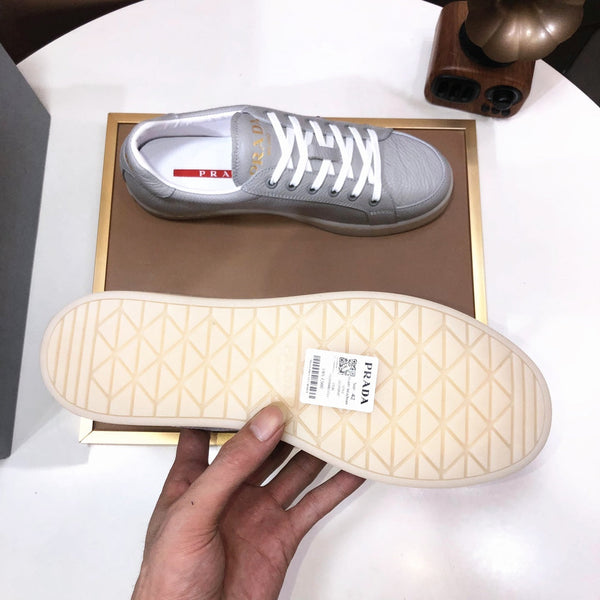 PRA TRAINER SHOES LIGHT GREY CALFSKIN