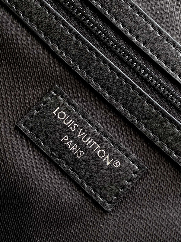 LV Keepall Bandouliere 50 Travel Bag Black Damoflage Canvas