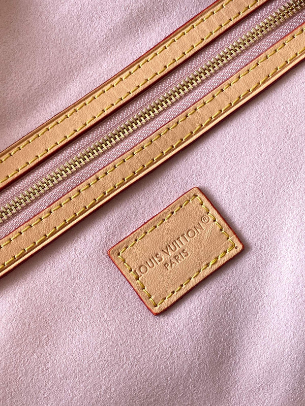 LV M25822 Keepall Bandoulière 45 Travel Bag Brown Pink Monogram Canvas GHW