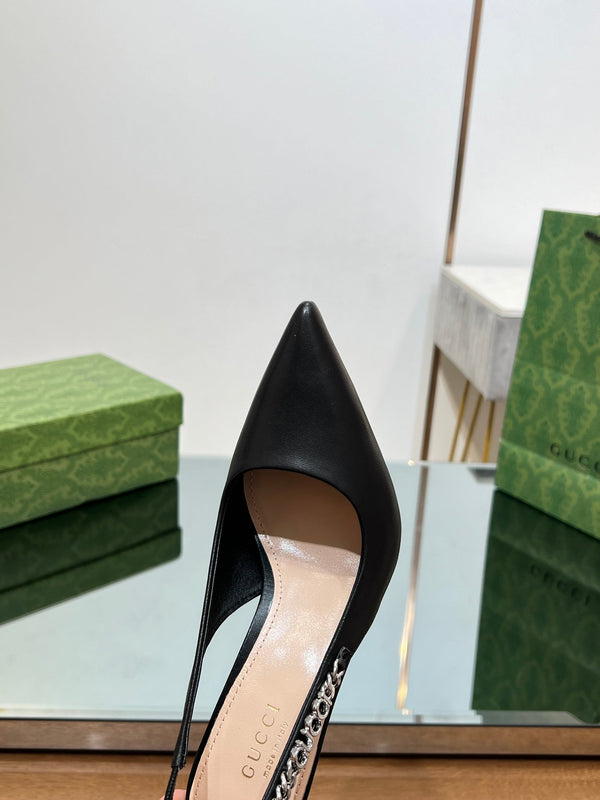 GG SIGNORIA SLINGBACK PUMP BLACK LAMBSKIN
