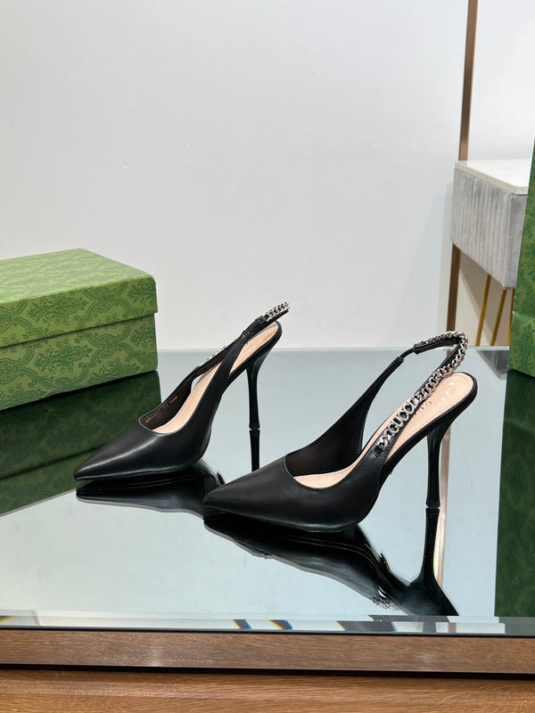 GG SIGNORIA SLINGBACK PUMP BLACK LAMBSKIN