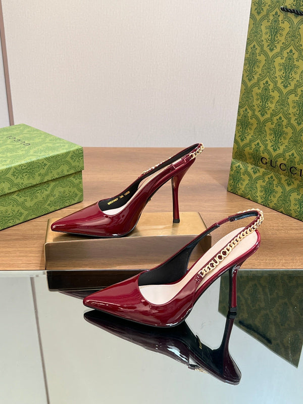 GG SIGNORIA SLINGBACK PUMP BLOOD LAMBSKIN