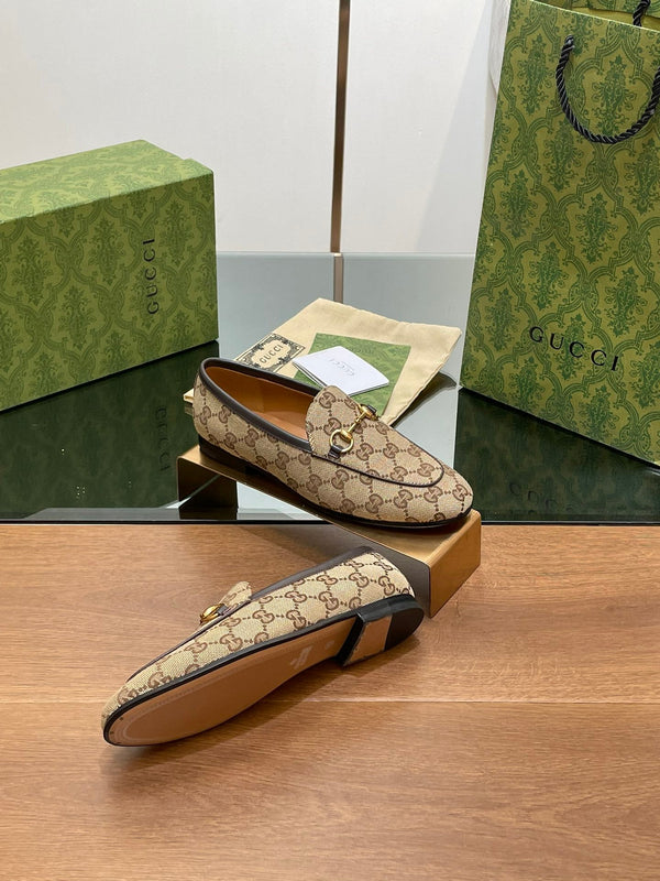 GG JORDAAN LOAFER LIGHT BROWN WOVEN FABRIC