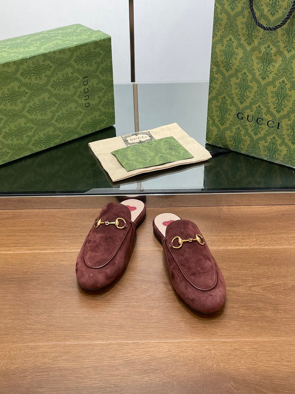 HORSEBIT MULE IN UMBER BROWN SUEDE