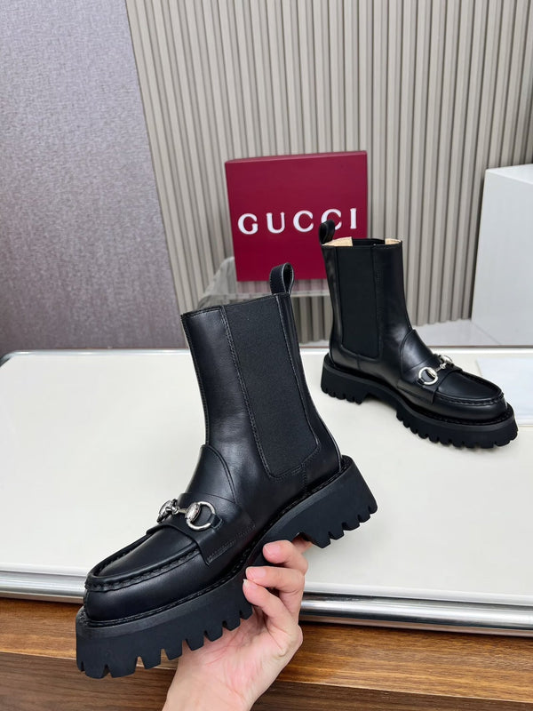Gucci Ankle Boot with Horsebit Black Cowhide 476793