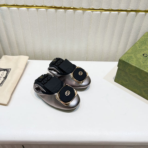 GG BALLET SUPER SLIM SILVER LAMBSKIN