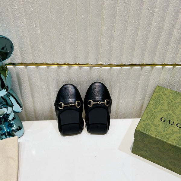 GG BALLET SUPER SLIM BUCKLE BLACK LAMBSKIN