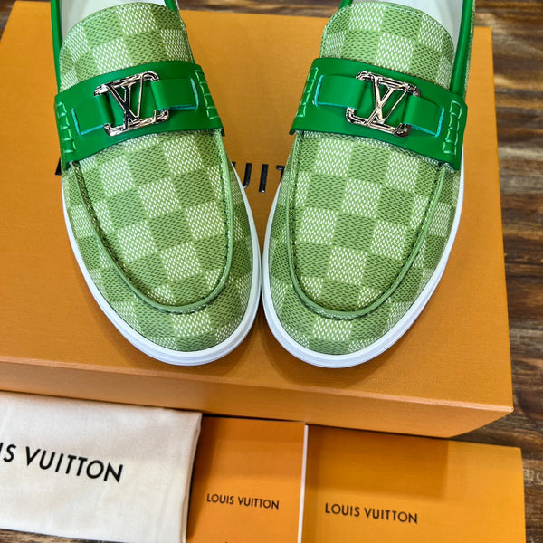 LV LOAFER CROCODILE GREEN DAMIER CANVAS AND CALFSKIN