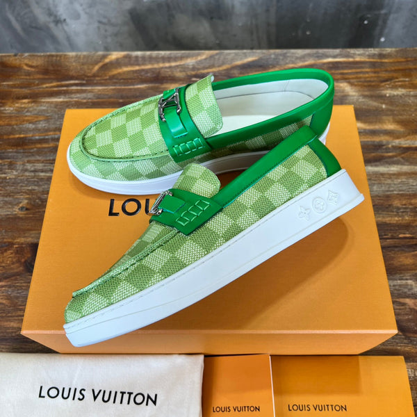 LV LOAFER CROCODILE GREEN DAMIER CANVAS AND CALFSKIN