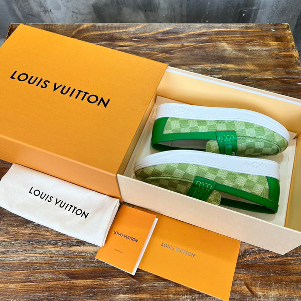 LV LOAFER CROCODILE GREEN DAMIER CANVAS AND CALFSKIN