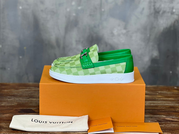 LV LOAFER CROCODILE GREEN DAMIER CANVAS AND CALFSKIN