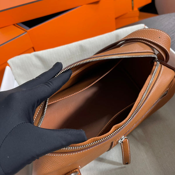 BOSTON NOUVEAU ON BOBY 29 SHOULDER BAG IN BRONZE BROWN CALFSKIN