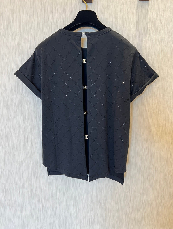 CC 2025 Open-back T-shirt Black Cotton