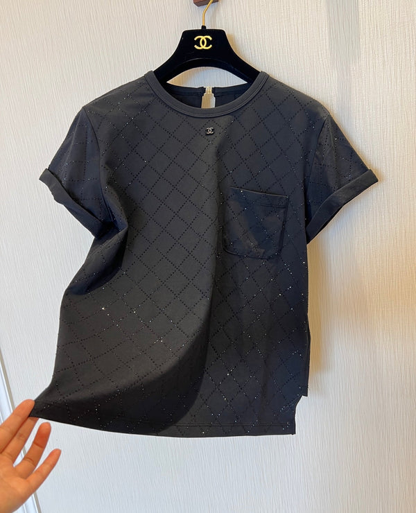 CC 2025 Open-back T-shirt Black Cotton