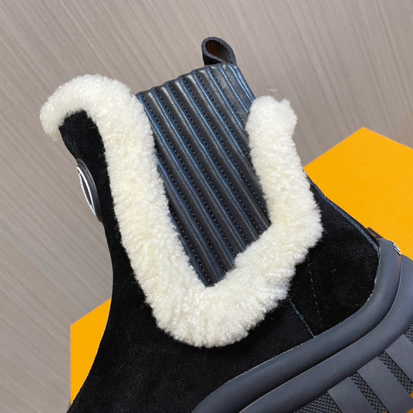 LV Ruby Flat Ankle Boot 50mm Black Suede