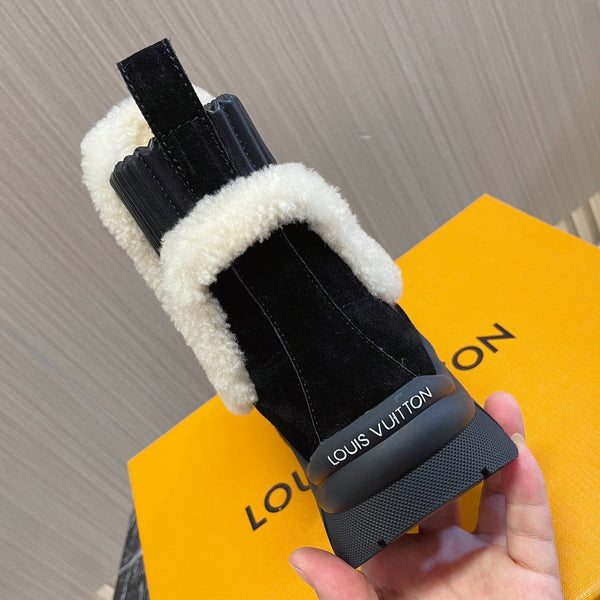 LV Ruby Flat Ankle Boot 50mm Black Suede