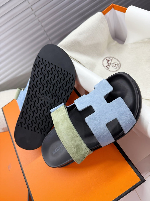 HM Chypre Sandal Demin Blue mix Pear green Suede 205488