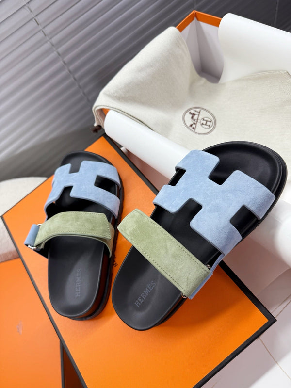 HM Chypre Sandal Demin Blue mix Pear green Suede 205488