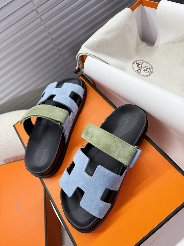 HM Chypre Sandal Demin Blue mix Pear green Suede 205488