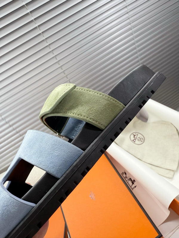 HM Chypre Sandal Demin Blue mix Pear green Suede 205488